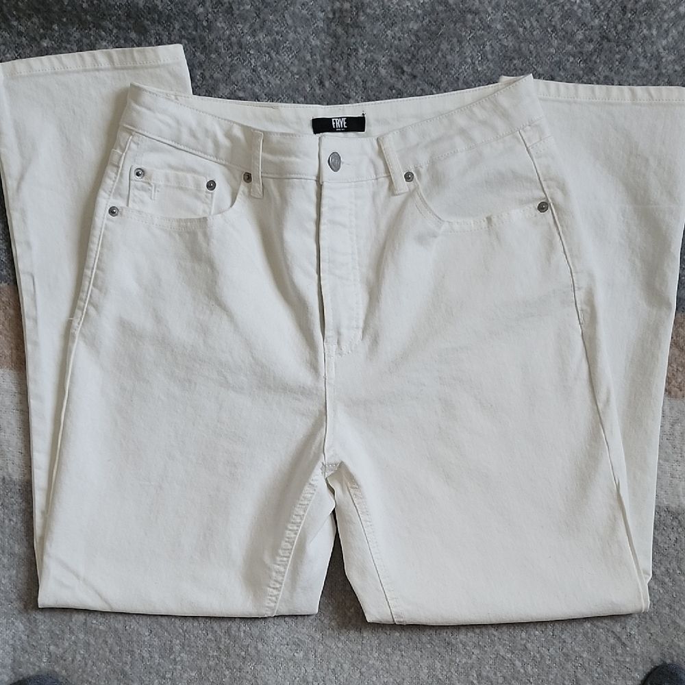 FRYE White High-Rise Straight Leg Denim Jeans - Size 8/29 - Clean Girl Vacation